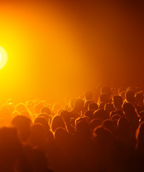 Crowd celebrating christian gathering